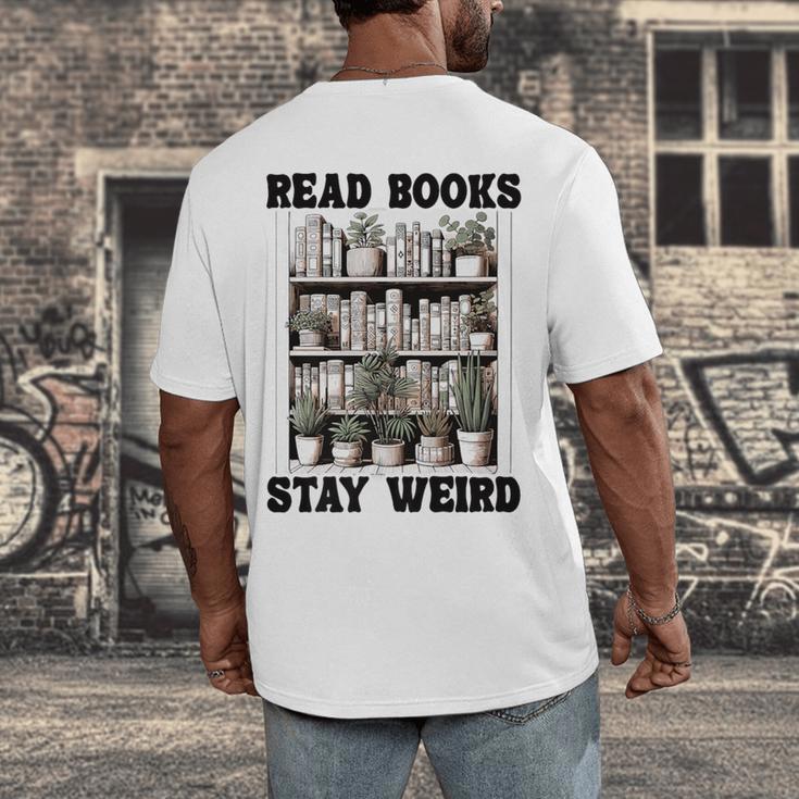 Read Books Stay Weird Book Lover Joke Introvert Reading Premium Men's Back Print T-Shirt Read Books Stay Weird Book Lover Joke Introvert Reading Premium Men's Back Print T-Shirt