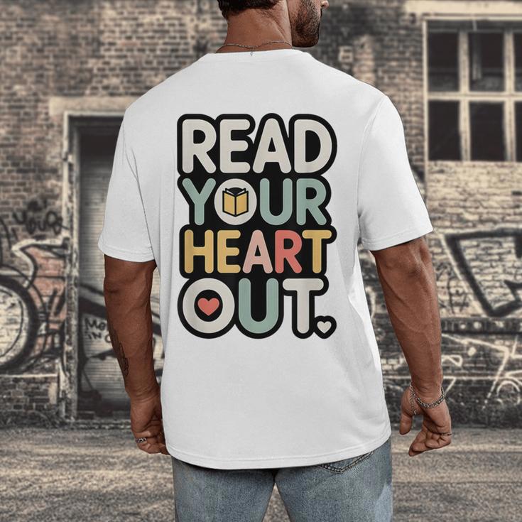 Read Your Heart Out Book Lover Quote Men Women Men's Back Print T-Shirt