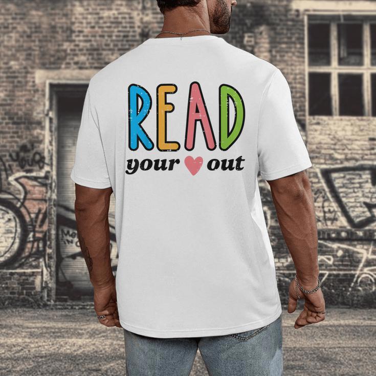 Read Your Heart Read Reading Librarian Book Across America Men's Back Print T-Shirt