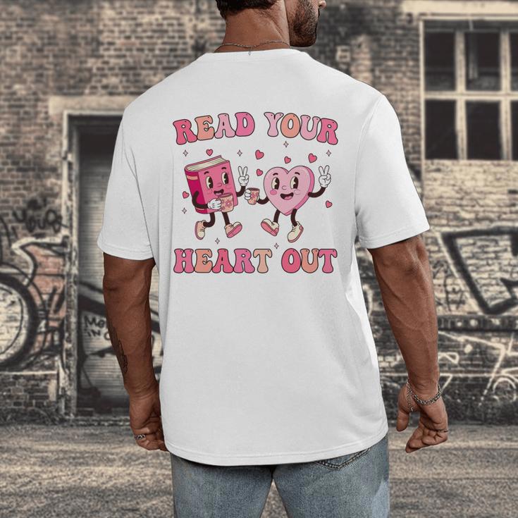 Read Your Heart Out Teacher Valentine Book Men's Back Print T-Shirt