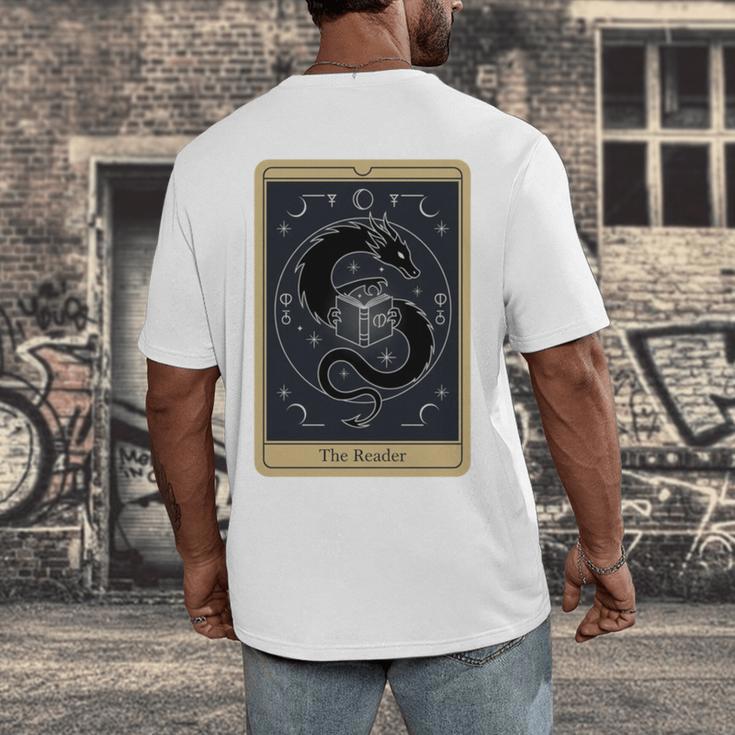 The Reader Tarot Card Mystic Dragon Book Magic Men's Back Print T-Shirt