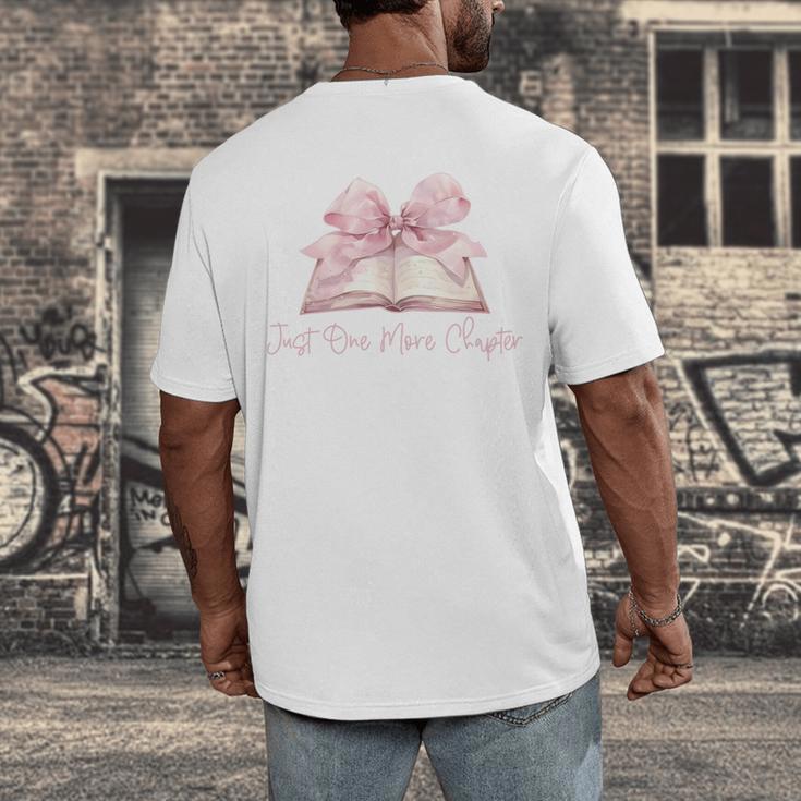 Reading Books Mom Mothers Day Coquette Pink Bow Book Lovers Men's Back Print T-Shirt