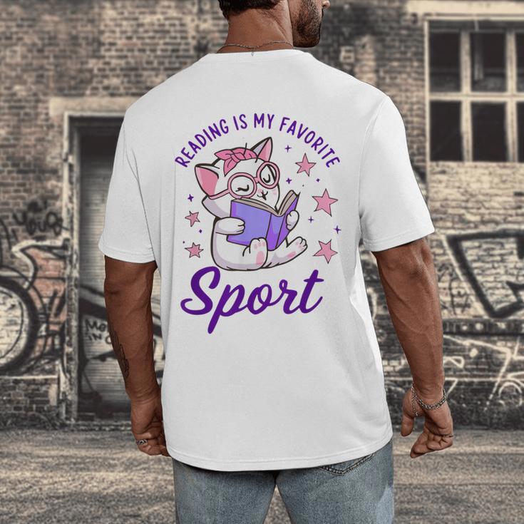 Reading Is My Favorite Sport Saying Quote Book Lovers Men's Back Print T-Shirt Reading Is My Favorite Sport Saying Quote Book Lovers Men's Back Print T-Shirt
