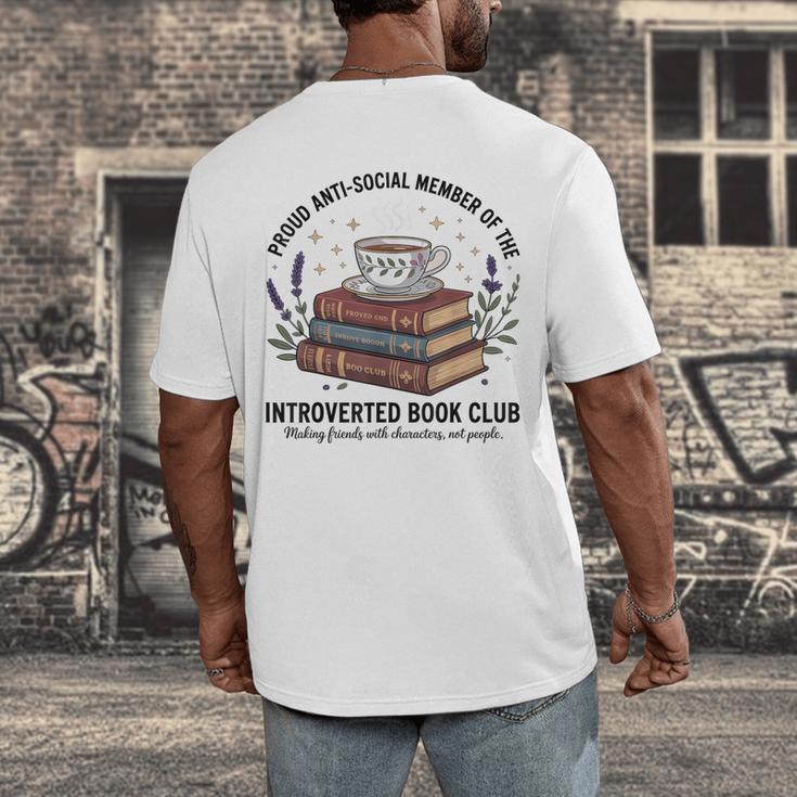 Retro Proud Introverted Book Club Anti Social Reader Men's Back Print T-Shirt