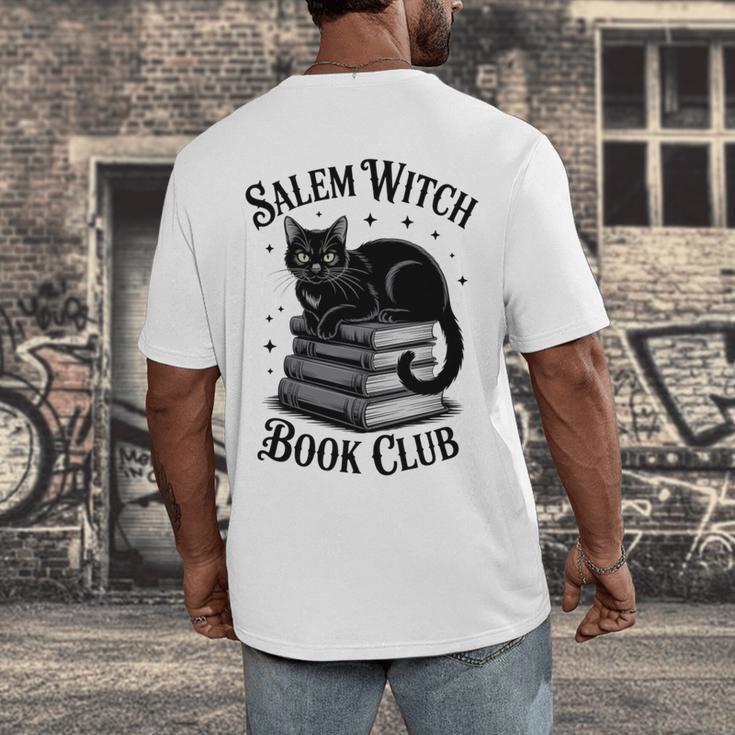 Salem Witch Book Club Bookish Halloween Cat Women Men's Back Print T-Shirt