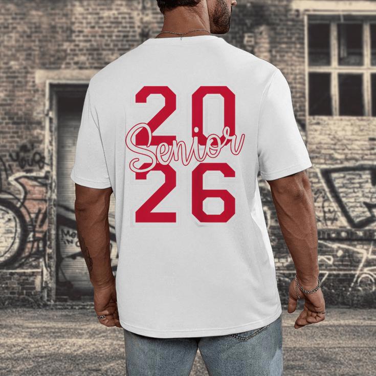 Senior 2026 Graduation Varsity Red Letters On The Back Men's Back Print T-Shirt