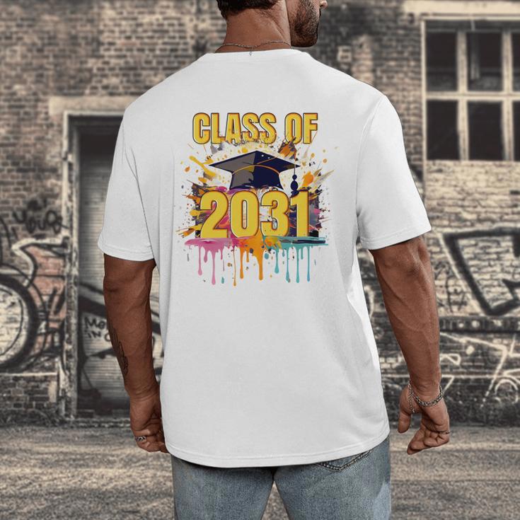 Senior 31 Class Of 2031 Back To School Graduation 2031 Men's Back Print T-Shirt
