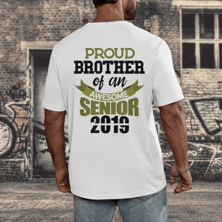 Senior Class Of 2019 Tshirt Graduation Awesome Brother Men's Back Print T-Shirt