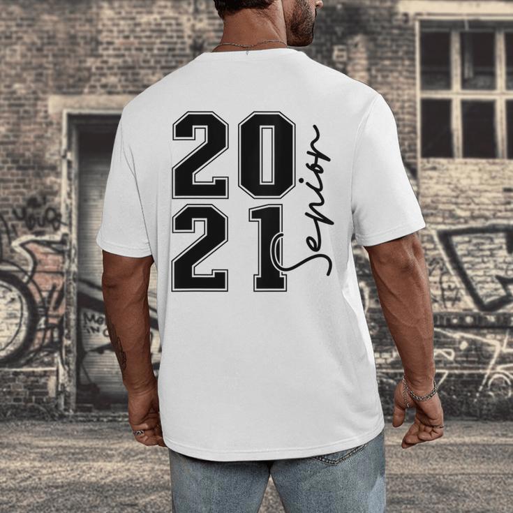 Senior Class Of 2021 Graduation High School College Men's Back Print T-Shirt