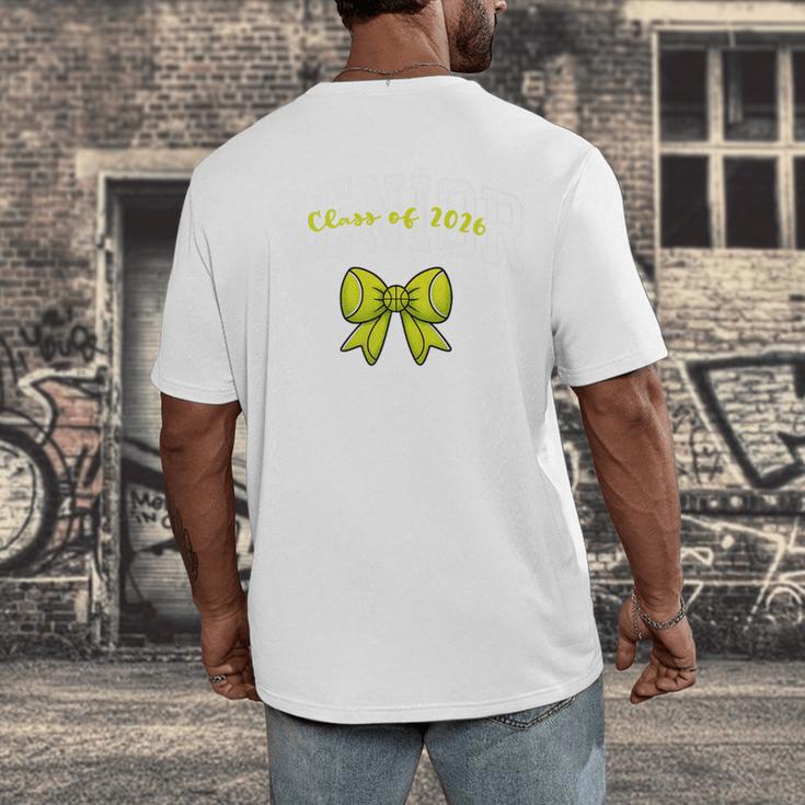 Senior Class Of 2026 Tennis Coquette Bow Graduation Premium Men's Back Print T-Shirt