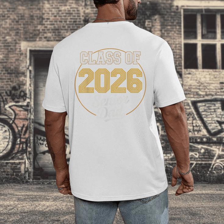 Senior Dad Class Of 2026 Purple Retro Vintage Graduation Men's Back Print T-Shirt