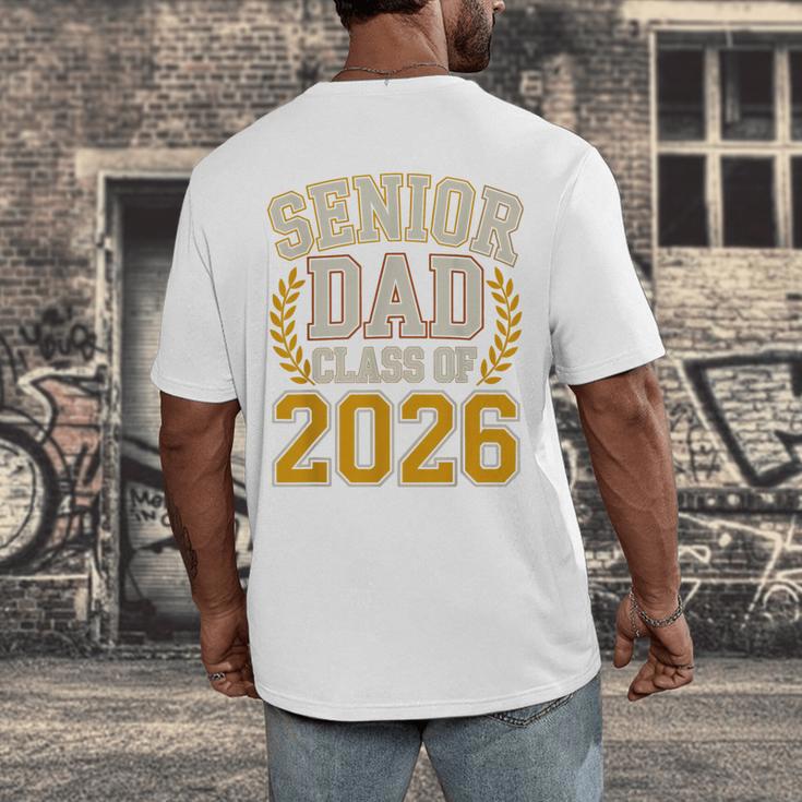 Senior Dad Class Of 2026 Purple Yellow Vintage Graduation Men's Back Print T-Shirt