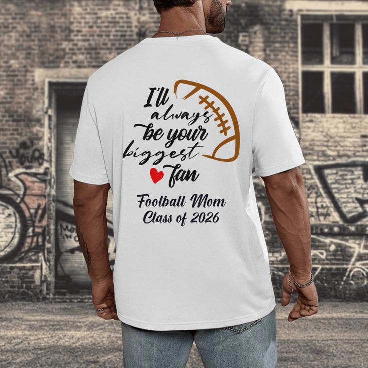 Senior Football Mom Class Of 2026 Graduation Graduate Men's Back Print T-Shirt