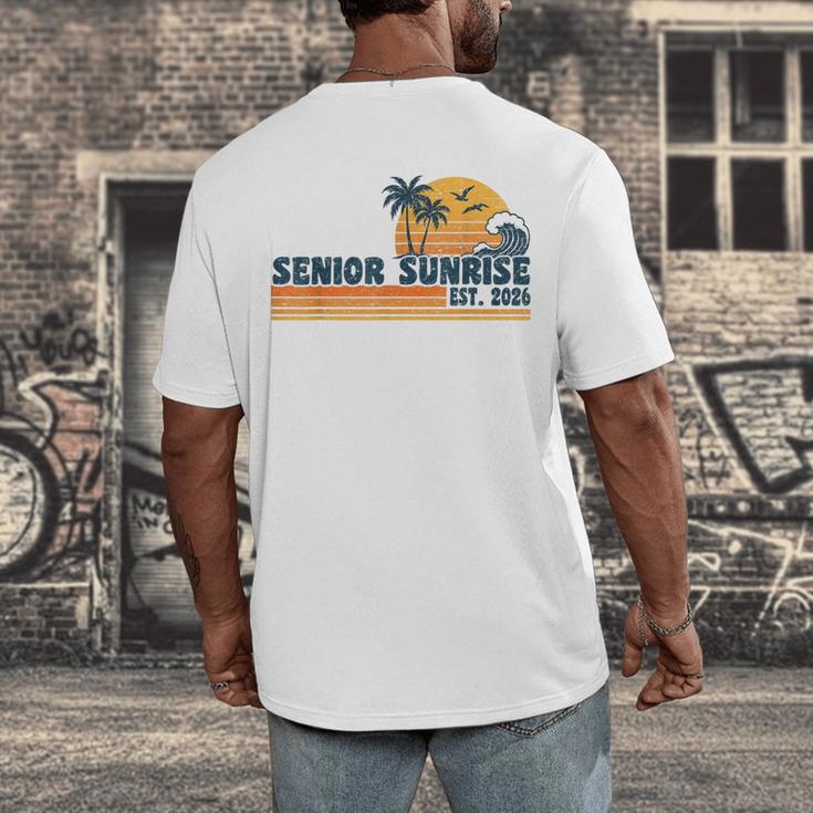 Senior Sunrise 2026 Graduation Cool Retro High School Men's Back Print T-Shirt