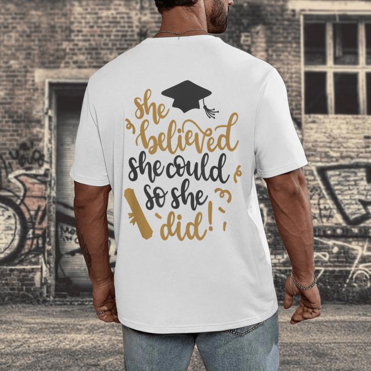 She Believed She Could So She Did Graduation Shirt Men's Back Print T-Shirt
