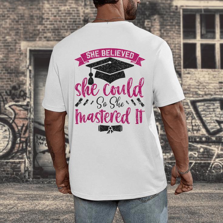 She Believed She Could So She Mastered It Graduation Men's Back Print T-Shirt