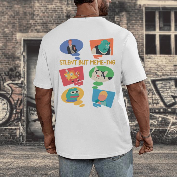 Silent But Meme-Ing Introvert Anti People Antisocial Quiet Men's Back Print T-Shirt Silent But Meme-Ing Introvert Anti People Antisocial Quiet Men's Back Print T-Shirt