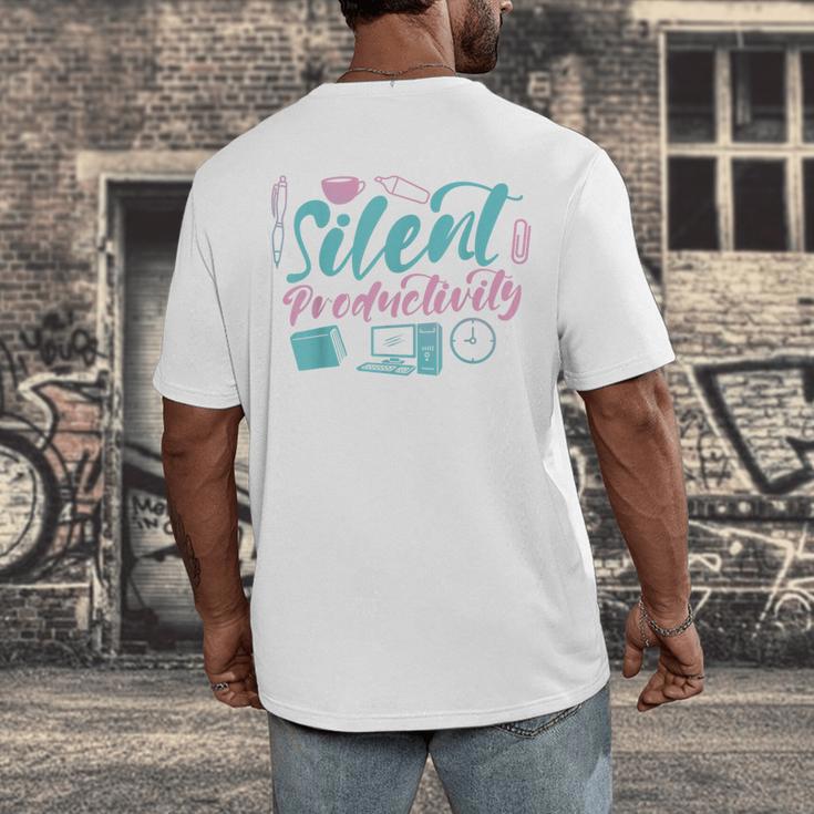 Silent Productivity Introvert Office Staff Secretary Admin Men's Back Print T-Shirt Silent Productivity Introvert Office Staff Secretary Admin Men's Back Print T-Shirt