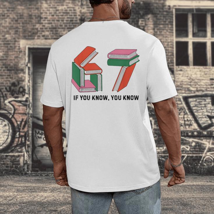 Six Seven 67 If You Know You Know 6 7 Reading Books Men's Back Print T-Shirt Six Seven 67 If You Know You Know 6 7 Reading Books Men's Back Print T-Shirt