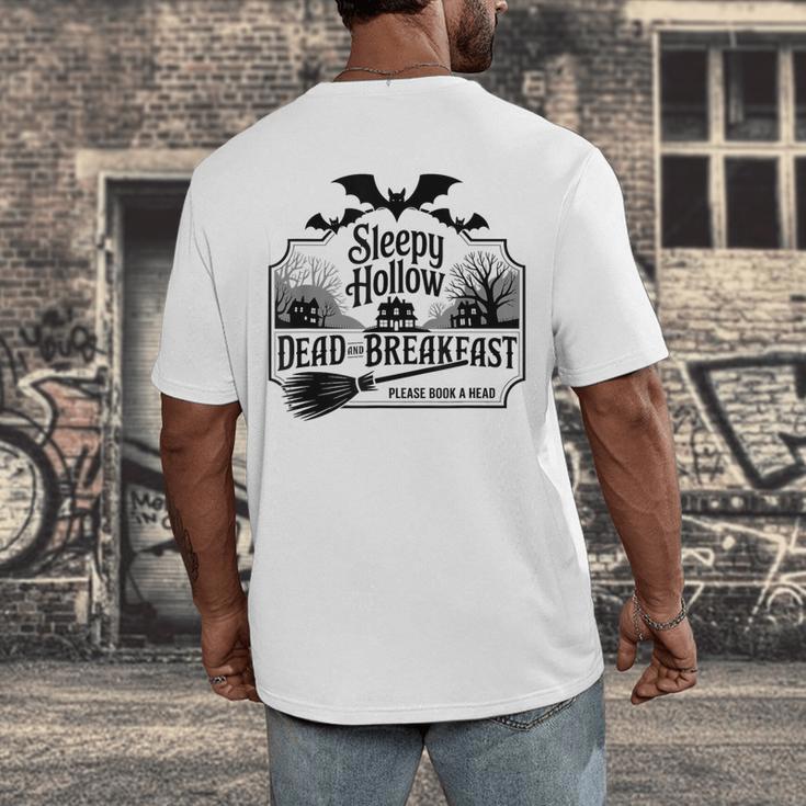 Sleepy Hollow Dead And Breakfast Please Book A Head Men's Back Print T-Shirt