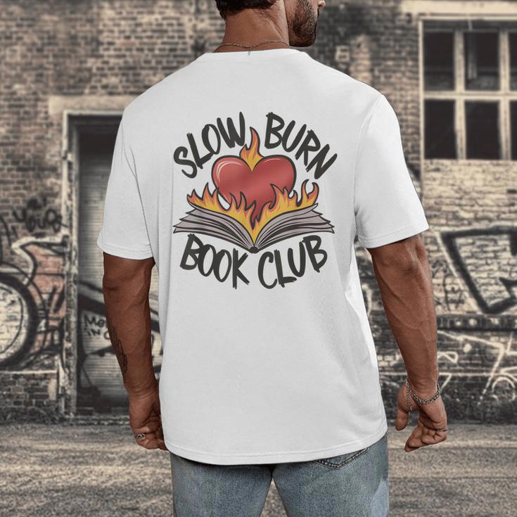 Slow Burn Book Club Romantasy Trope Smut Dark Romance Reader Men's Back Print T-Shirt
