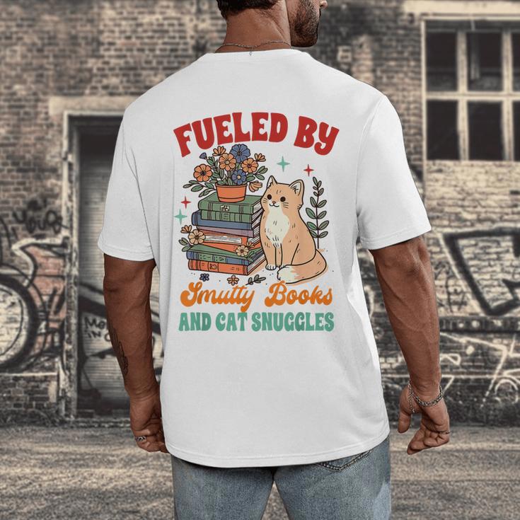 Smut Reader Cat Lover Fueled By Smutty Books & Cat Snuggles For Men Women Men's Back Print T-Shirt Smut Reader Cat Lover Fueled By Smutty Books & Cat Snuggles For Men Women Men's Back Print T-Shirt