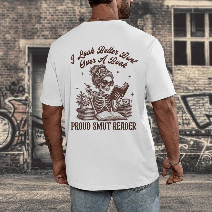 Smut Reader Spicy Romance Look Better Bent That Over A Book Men's Back Print T-Shirt