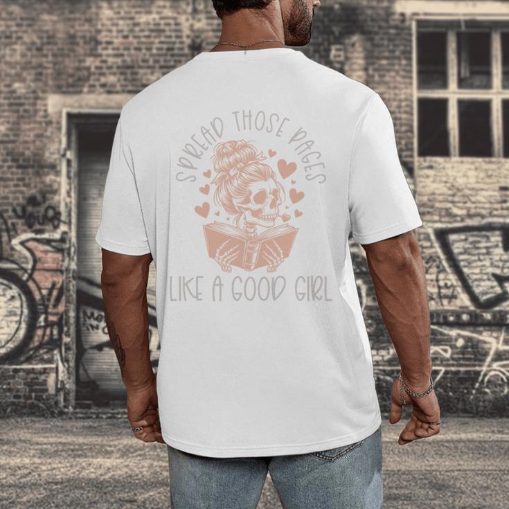 Smutt Spicy Books Dark Romance Good Girl Spread Those Pages Men's Back Print T-Shirt