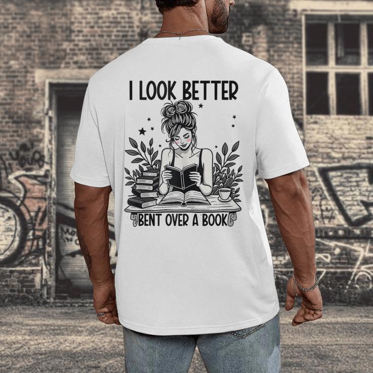 Smutty Spicy Book Smut Reader I Look Better Bent Over A Book Men's Back Print T-Shirt