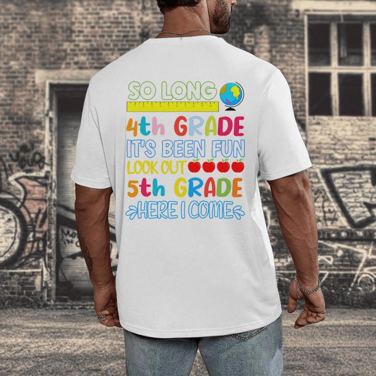 So Long 4th Grade Here I Come Graduation 5th Grade Kids Tee Premium Men's Back Print T-Shirt