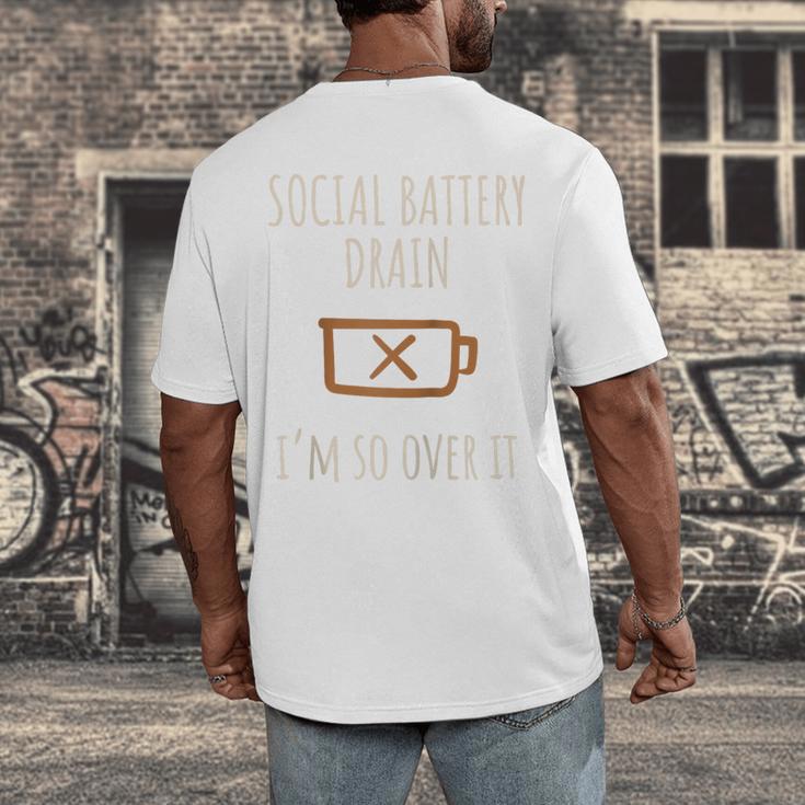 Social Battery Drain I'm So Over It Introvert Homebody Line Raglan Baseball Tee Men's Back Print T-Shirt Social Battery Drain I'm So Over It Introvert Homebody Line Raglan Baseball Tee Men's Back Print T-Shirt