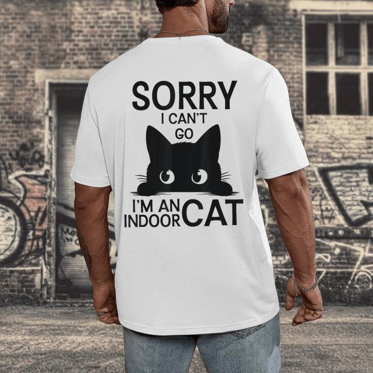Sorry I Can't Go I'm An Indoor Cat Introvert Cats Men's Back Print T-Shirt