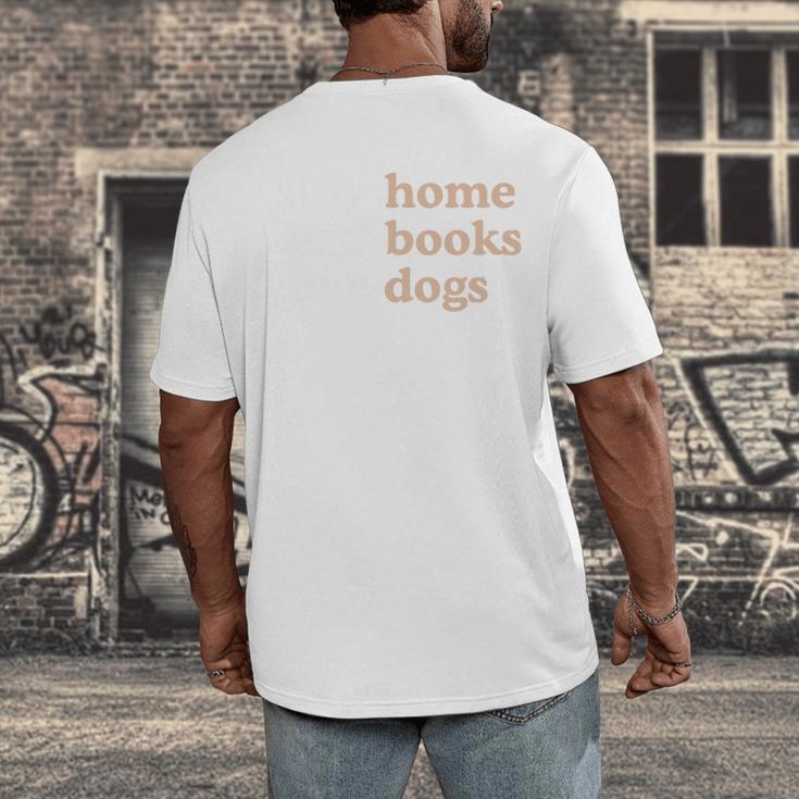 Stay Home Read Books Love Dogs Men's Back Print T-Shirt
