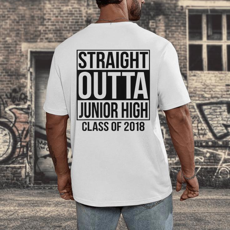 Straight Outta Junior High Graduation Class Of 2018 Men's Back Print T-Shirt