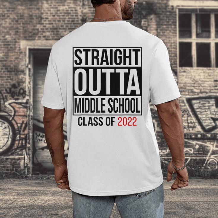 Straight Outta Middle School Graduation Shirt Class Of 2022 Men's Back Print T-Shirt