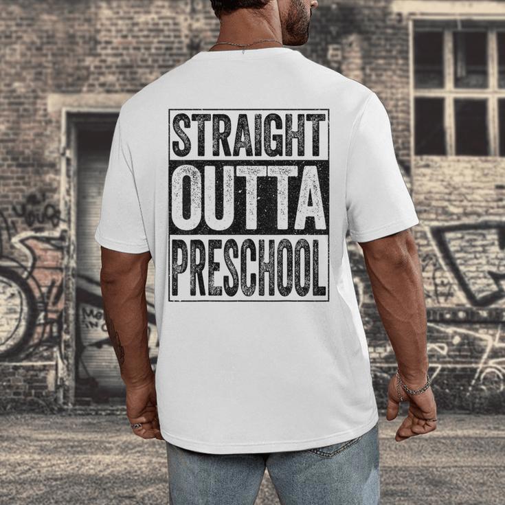 Straight Outta Preschool Shirt Boy Girl Graduation Men's Back Print T-Shirt