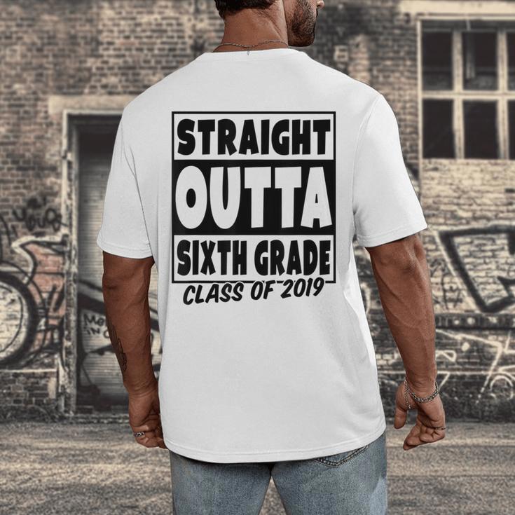 Straight Outta Sixth Grade Class Of 2019 Graduation Men's Back Print T-Shirt