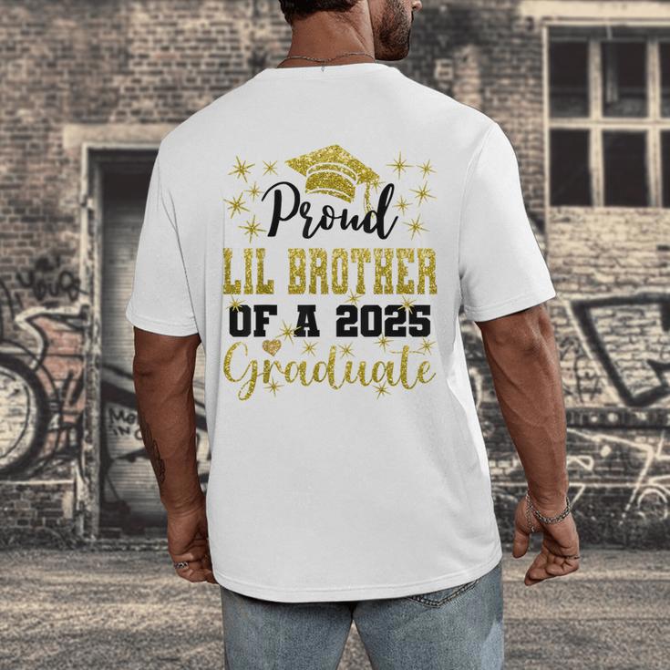 Super Proud Little Brother 2025 Graduate Graduation Family Men's Back Print T-Shirt
