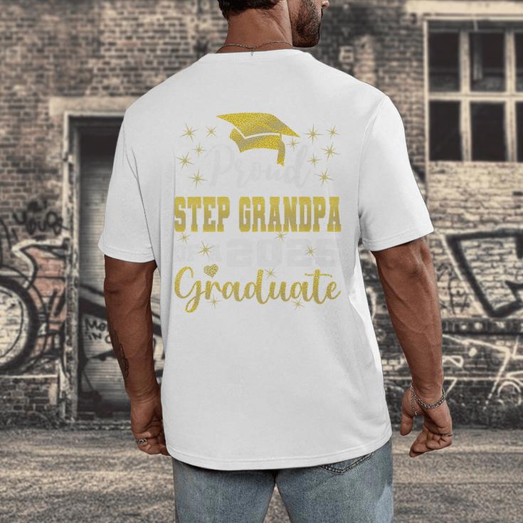 Super Proud Step Grandpa Of 2025 Graduate Graduation Family Premium Men's Back Print T-Shirt