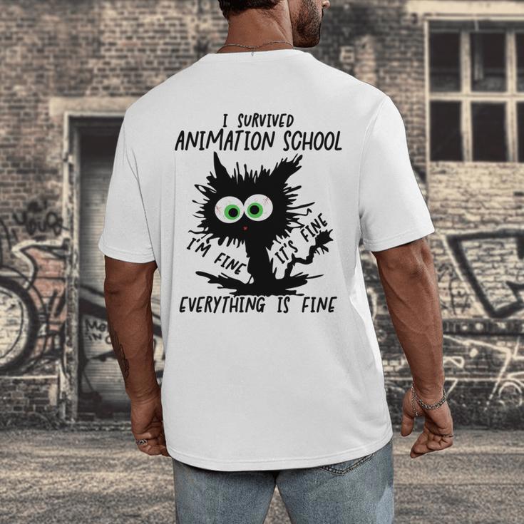 I Survived Animation School Graduation 2026 Men's Back Print T-Shirt