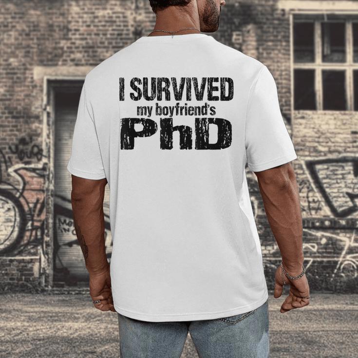 I Survived My Boyfriend's PhD Graduation T-Shirt Men's Back Print T-Shirt