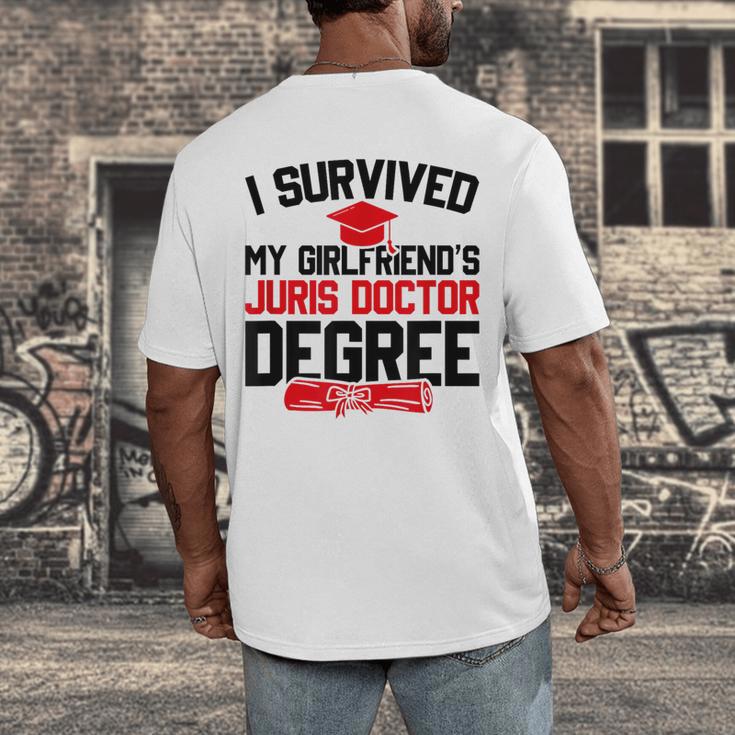 I Survived My Girlfriend's Juris Doctor Degree Graduation Men's Back Print T-Shirt