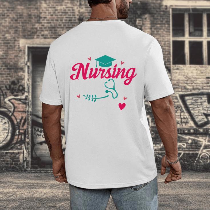 I Survived Nursing School Class Of 2026 Nurse Graduation Men's Back Print T-Shirt