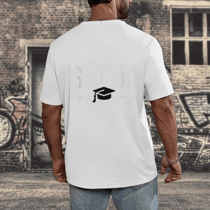 I Survived Nursing School Graduation RN NurseShirt Men's Back Print T-Shirt