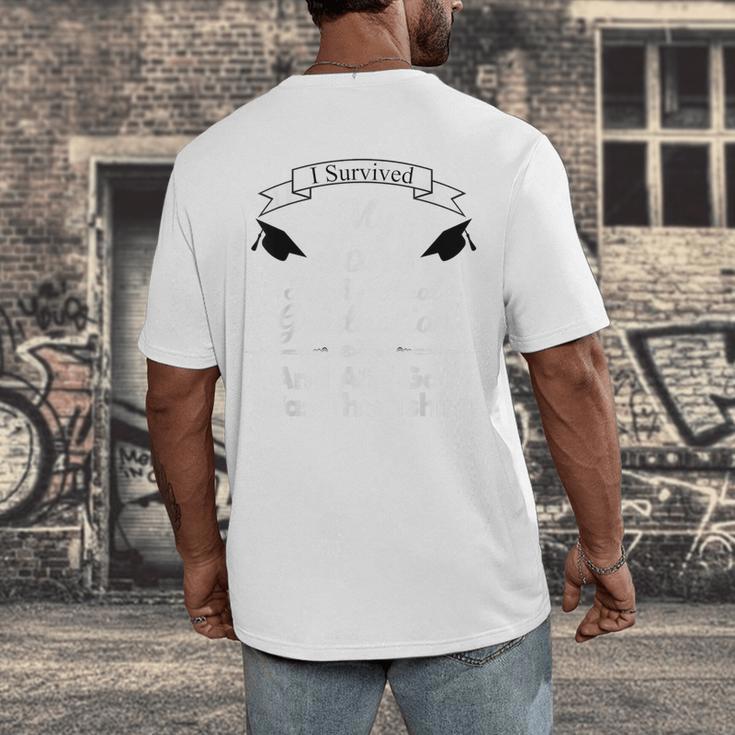 I Survived My Son's High School Graduation Shirt Graduate Men's Back Print T-Shirt