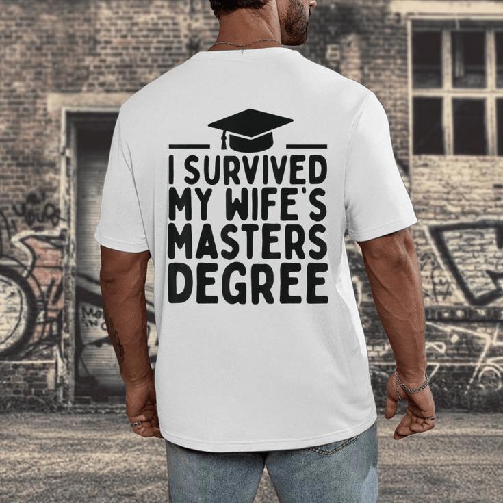 I Survived My Wife's Masters Degree Graduation Class Of 2025 Men's Back Print T-Shirt