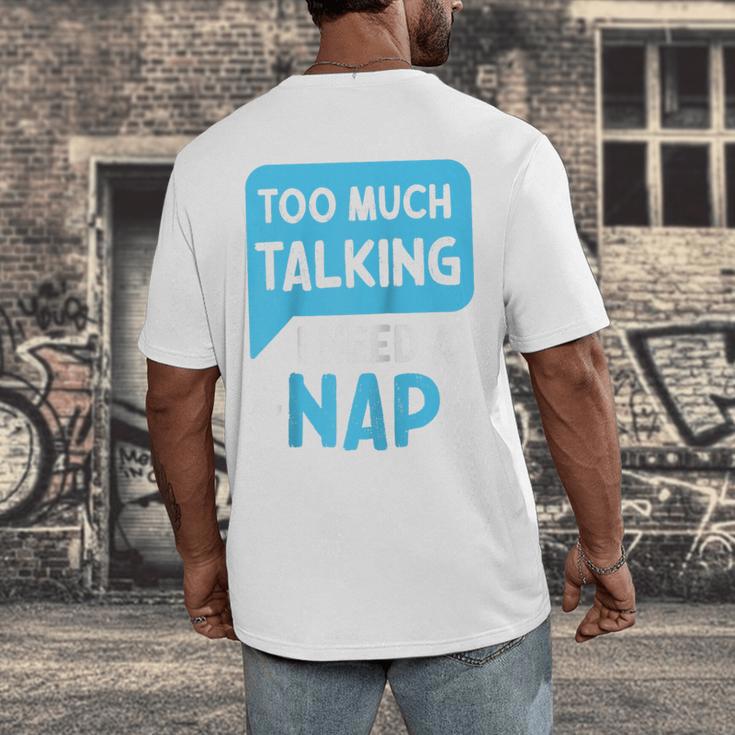 Too Much Talking I Need A Nap For Introverts Raglan Baseball Tee Men's Back Print T-Shirt Too Much Talking I Need A Nap For Introverts Raglan Baseball Tee Men's Back Print T-Shirt