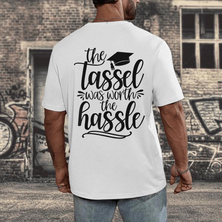 The Tassel Was Worth The Hassle Graduation Men's Back Print T-Shirt