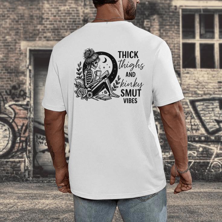 Thick Thighs And Kinky Smut Vibes Spicy Book Lovers Men's Back Print T-Shirt Thick Thighs And Kinky Smut Vibes Spicy Book Lovers Men's Back Print T-Shirt