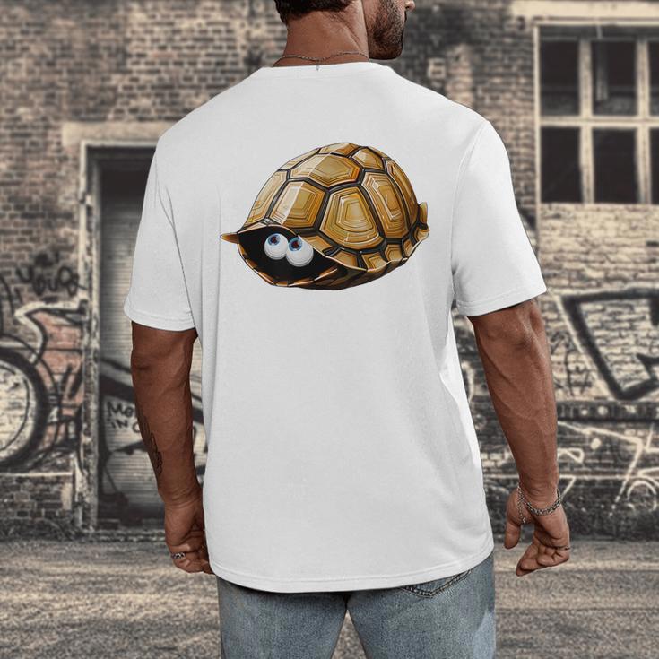 Timid Turtle Cute Introvert Misanthropic Antisocial Men's Back Print T-Shirt